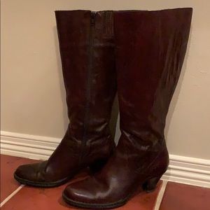 Born Brown Leather Tall Boots Size 8